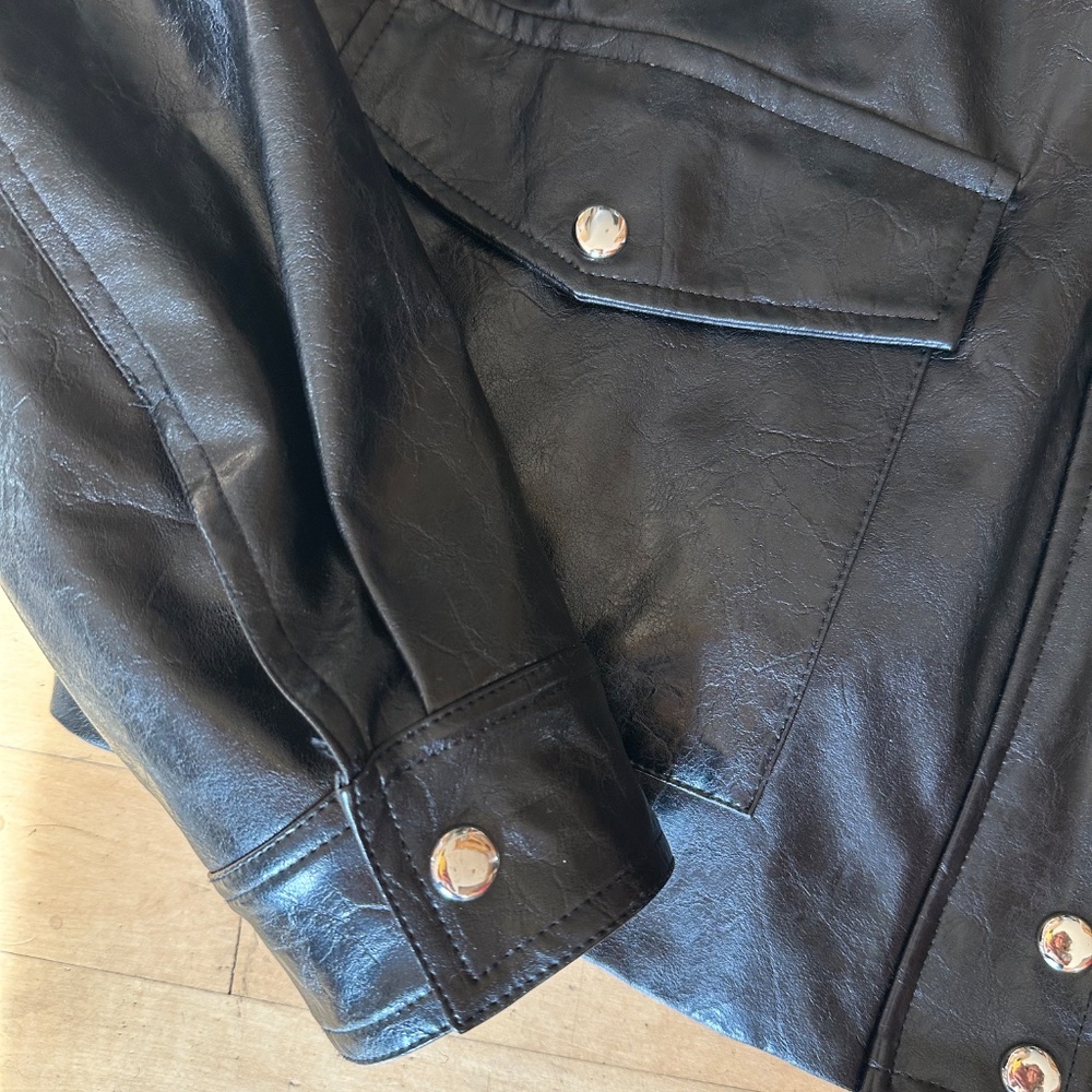 LAMARQUE  Braylin black faux leather jacket, XL  PG1479 - Picture 7 of 9